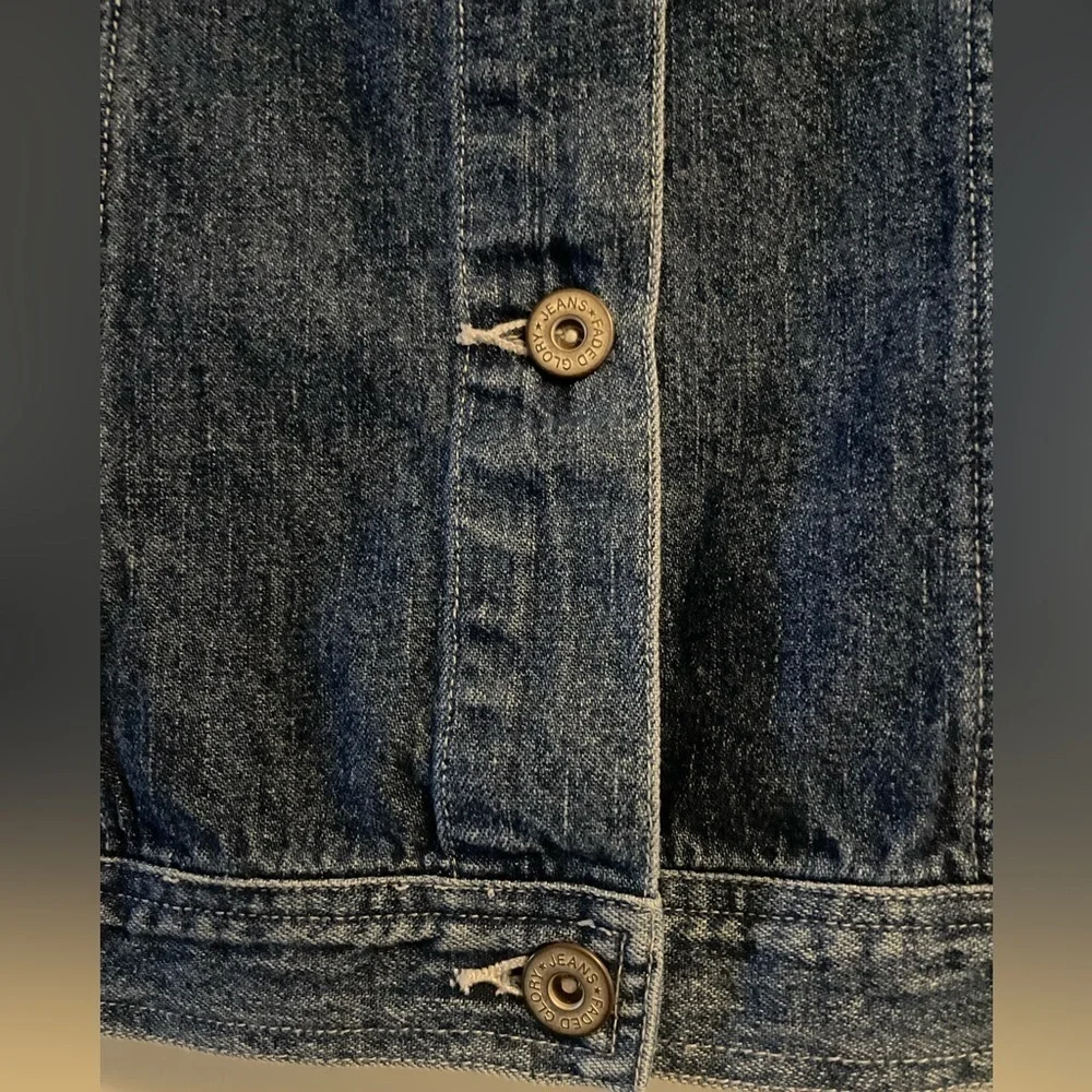 Vintage Denim Vest Button Front Collar Size Extra Large